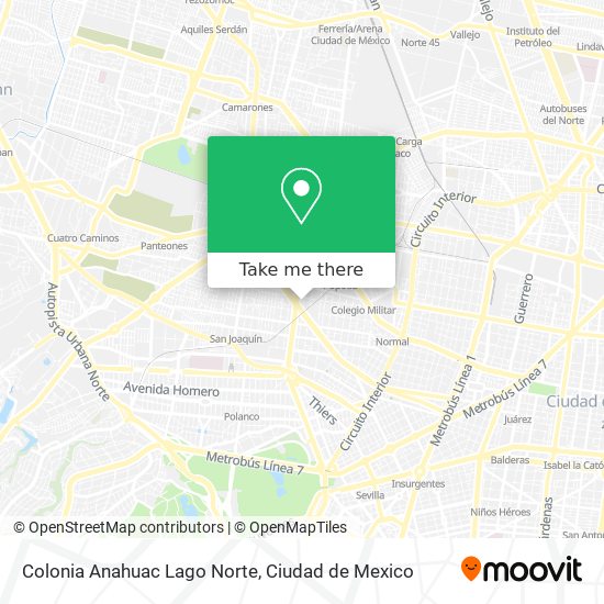 Colonia Anahuac Lago Norte map