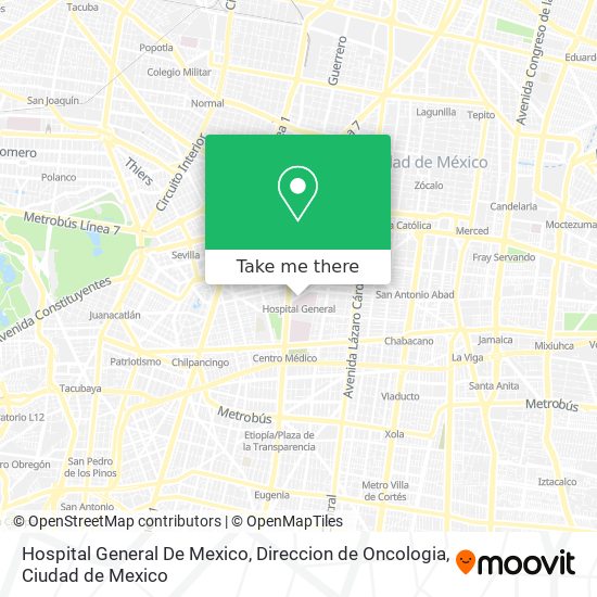 Hospital General De Mexico, Direccion de Oncologia map