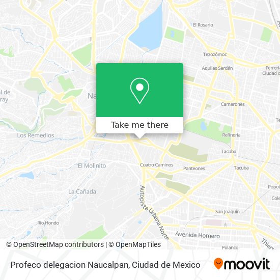 Mapa de Profeco delegacion Naucalpan