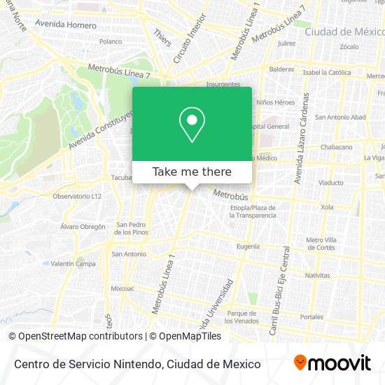 Mapa de Centro de Servicio Nintendo