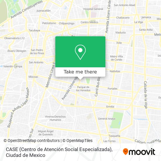 CASE (Centro de Atención Social Especializada) map