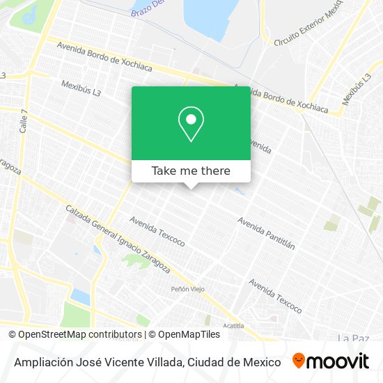 Ampliación José Vicente Villada map