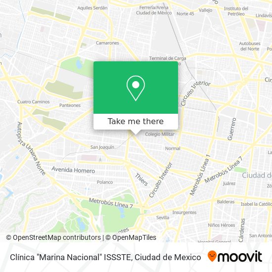 Clínica "Marina Nacional" ISSSTE map