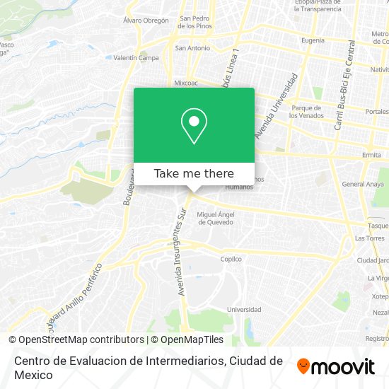 Centro de Evaluacion de Intermediarios map