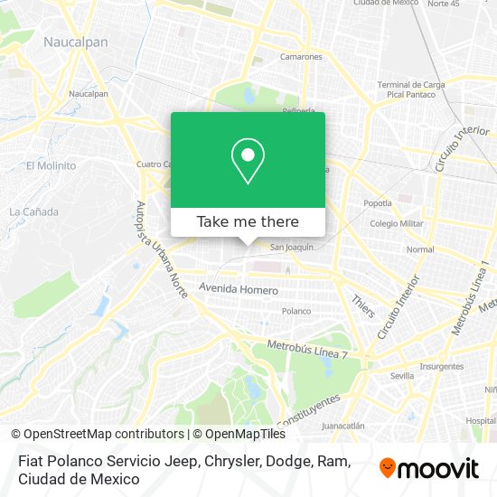 Fiat Polanco Servicio Jeep, Chrysler, Dodge, Ram map