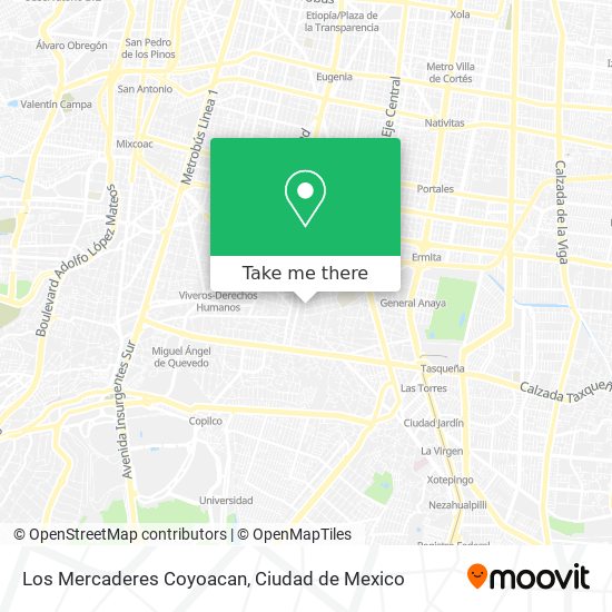 Los Mercaderes Coyoacan map