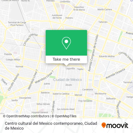 Mapa de Centro cultural del Mexico contemporaneo