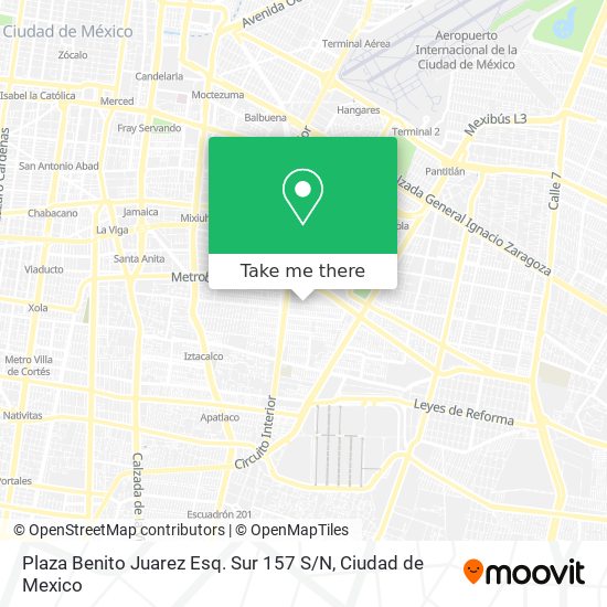 Plaza Benito Juarez Esq. Sur 157 S / N map