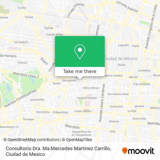 Consultorio Dra. Ma.Mercedes Martínez Carrillo map