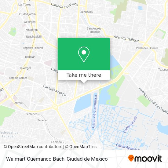 Walmart Cuemanco Bach map