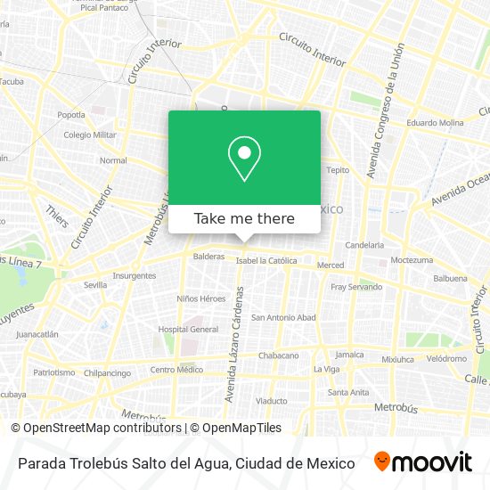 Parada Trolebús Salto del Agua map