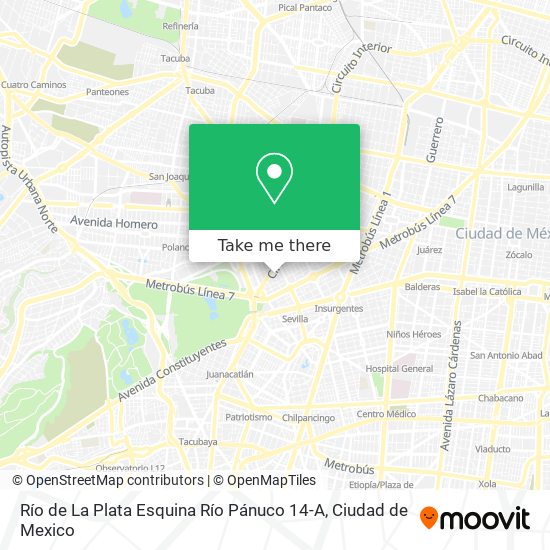 Mapa de Río de La Plata Esquina Río Pánuco 14-A