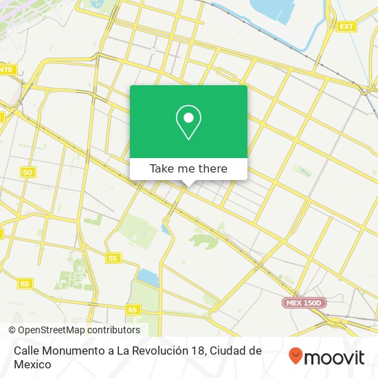 Mapa de Calle Monumento a La Revolución 18