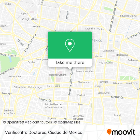 Mapa de Verificentro Doctores