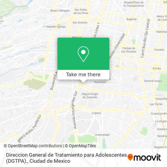 Direccion General de Tratamiento para Adolescentes (DGTPA). map
