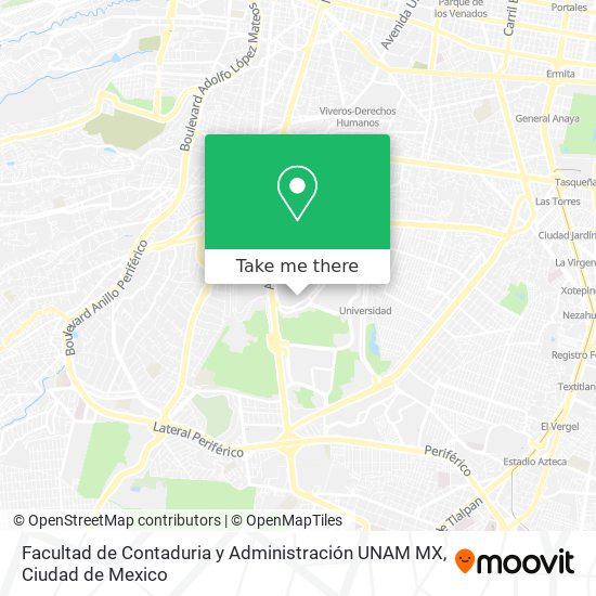 Facultad de Contaduria y Administración UNAM MX map
