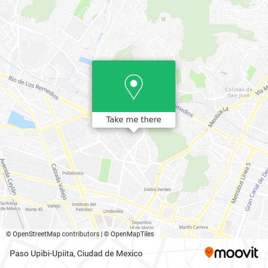 Paso Upibi-Upiita map