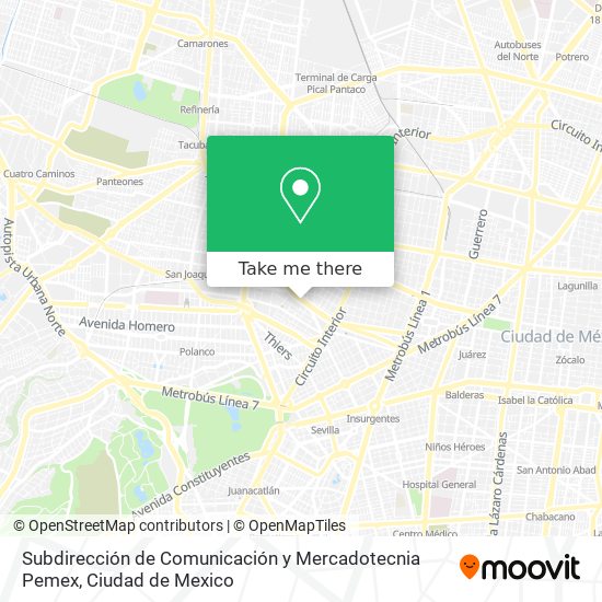 Mapa de Subdirección de Comunicación y Mercadotecnia Pemex