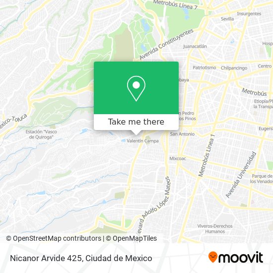 Nicanor Arvide 425 map