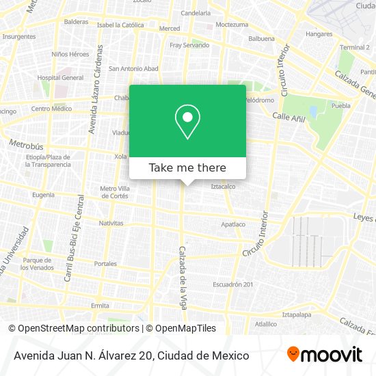 Avenida Juan N. Álvarez 20 map