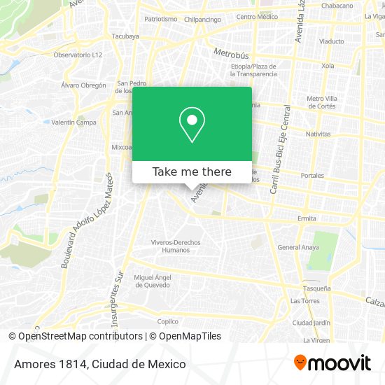 Amores 1814 map