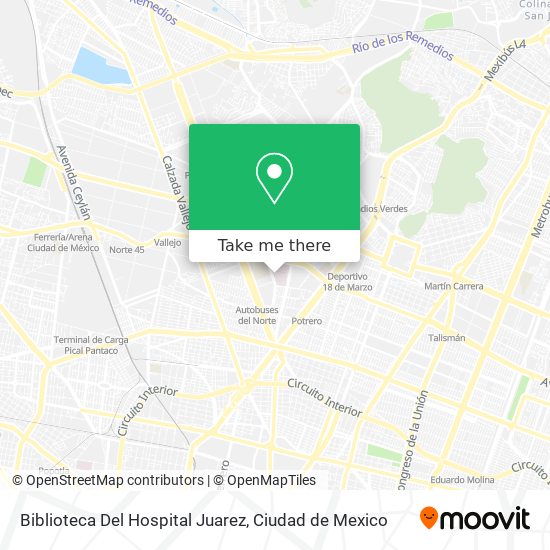 Mapa de Biblioteca Del Hospital Juarez