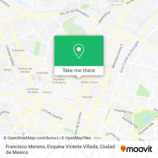 Francisco Moreno, Esquina Vicente Villada map