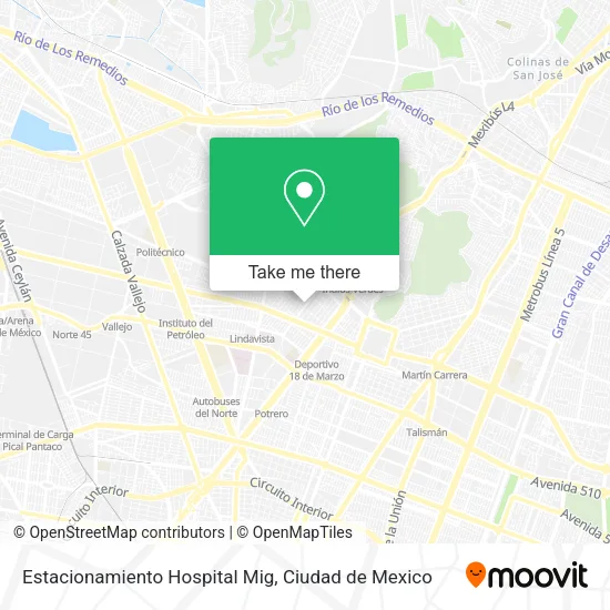 Estacionamiento Hospital Mig map