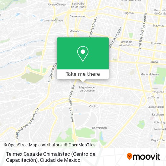 Mapa de Telmex Casa de Chimalistac (Centro de Capacitación)