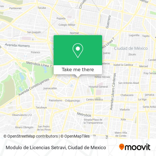 Modulo de Licencias Setravi map