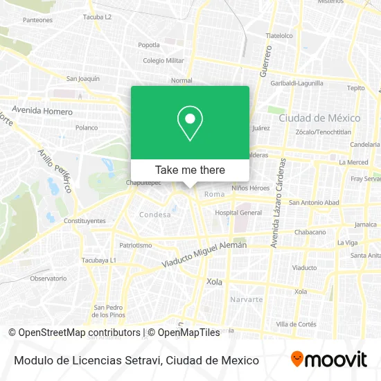 Modulo de Licencias Setravi map
