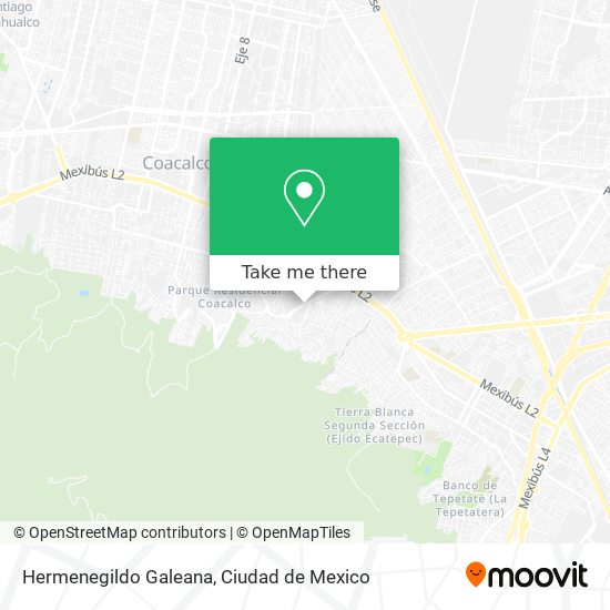 How to get to Hermenegildo Galeana in Tultepec by Bus or Train?