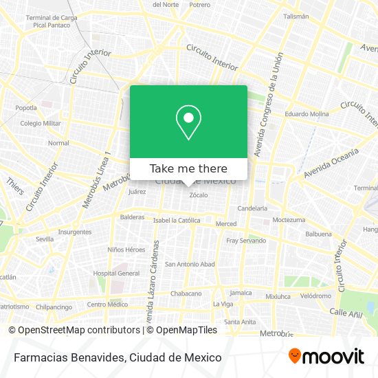 Farmacias Benavides map