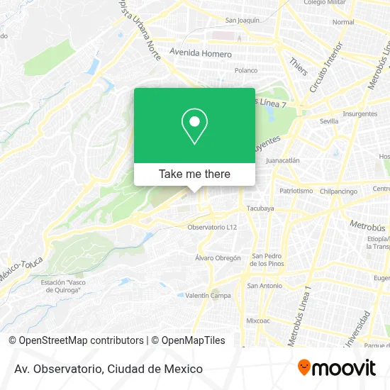 Av. Observatorio map