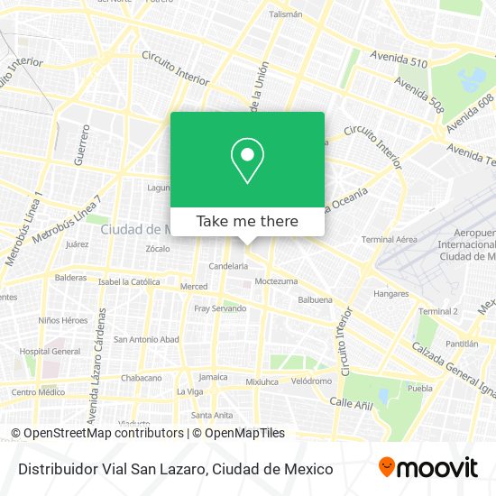 Mapa de Distribuidor Vial San Lazaro