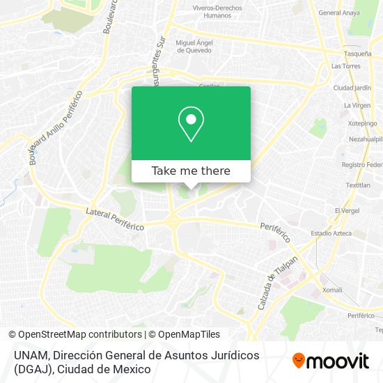 UNAM, Dirección General de Asuntos Jurídicos (DGAJ) map