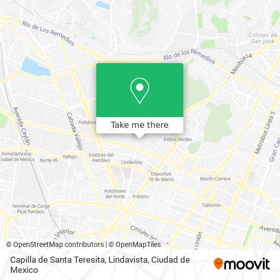 Capilla de Santa Teresita, Lindavista map