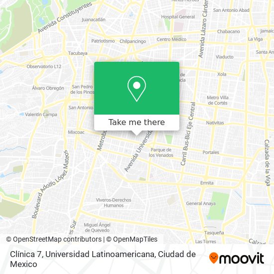 Clínica 7, Universidad Latinoamericana map
