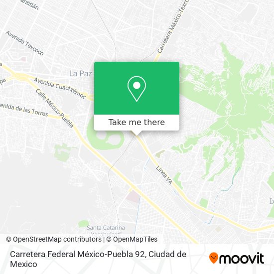 Carretera Federal México-Puebla 92 map