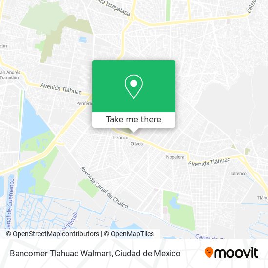 Bancomer Tlahuac Walmart map