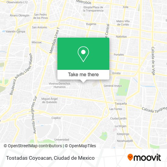 Mapa de Tostadas Coyoacan
