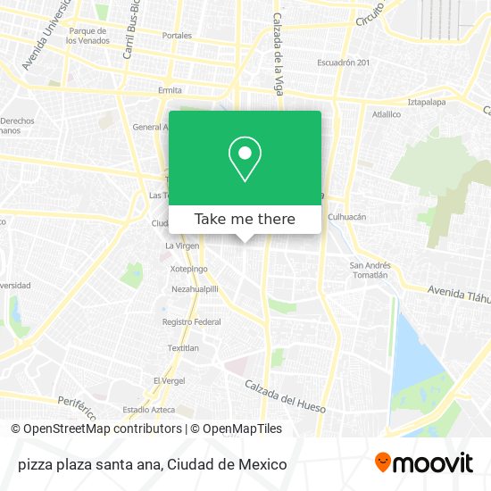 Mapa de pizza plaza santa ana