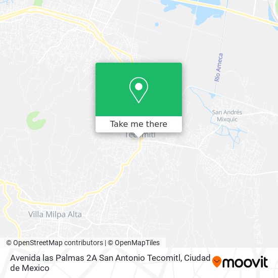 Avenida las Palmas 2A San Antonio Tecomitl map