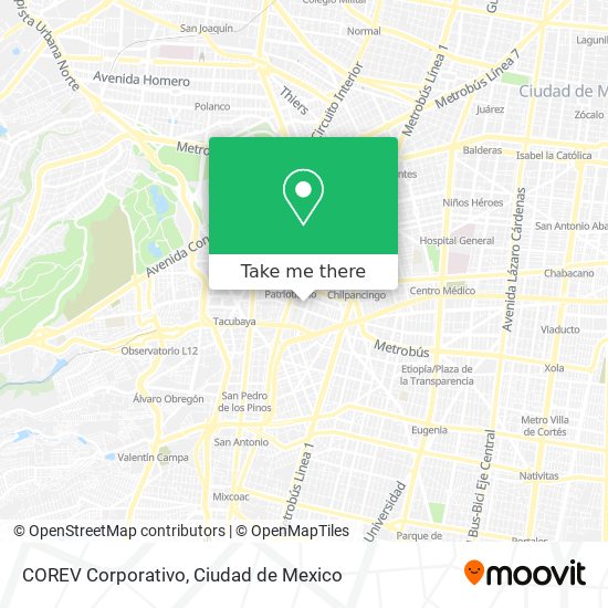 COREV Corporativo map