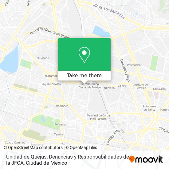 Unidad de Quejas, Denuncias y Responsabilidades de la JFCA map