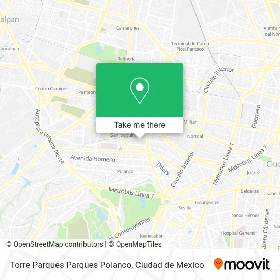Torre Parques Parques Polanco map