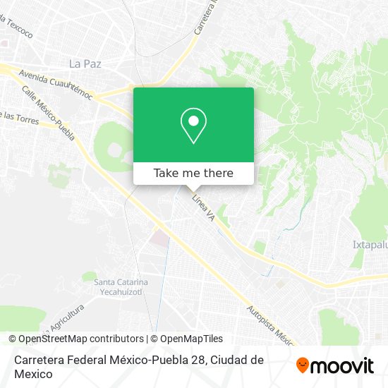 Carretera Federal México-Puebla 28 map