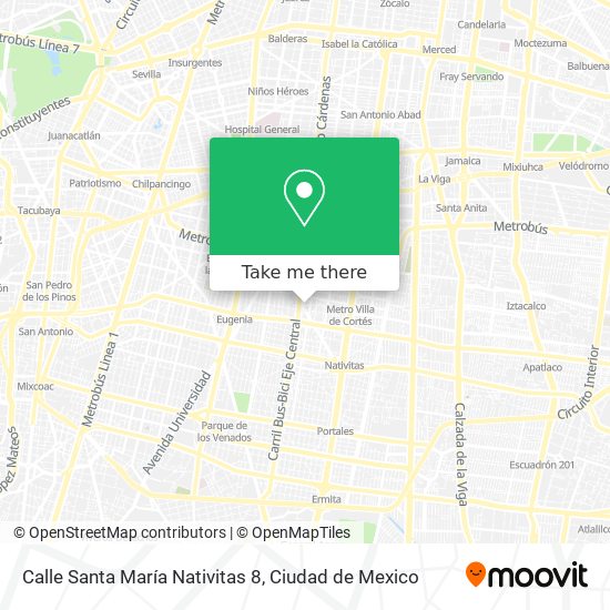 Mapa de Calle Santa María Nativitas 8