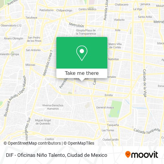 Mapa de DIF - Oficinas Niño Talento