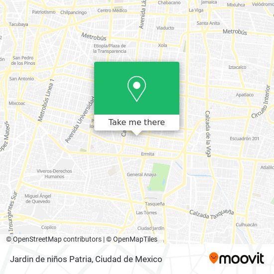 Jardin de niños Patria map